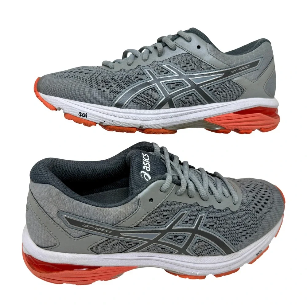 Asics GT-1000 6 Women's Size 8.5 Running Shoes Grey Orange Stability T7A9N - Picture 3 of 16